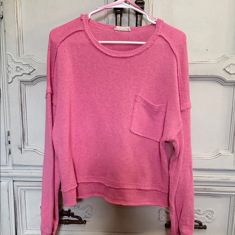 Pink Off-the-Shoulder Sweater